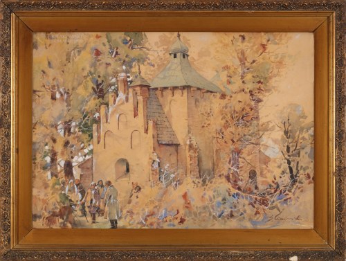"Przed cerkwią w Posadzie Rybotyckiej", Stanisław Gibiński