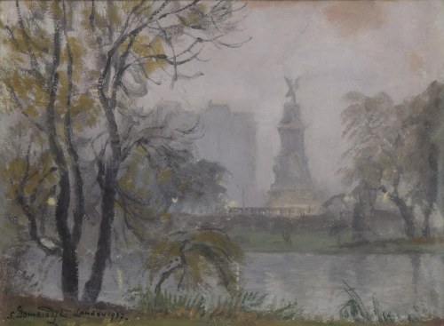 Motyw londyński - Victoria Memorial przed Buckingham Palace, 1937, Stefan Domaradzki
