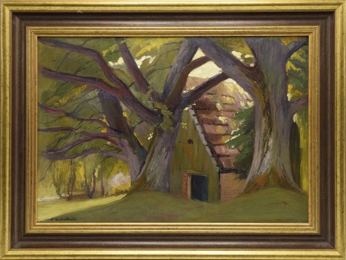 Pejzaż [Chata wśród drzew], Franciszek Rembertowski