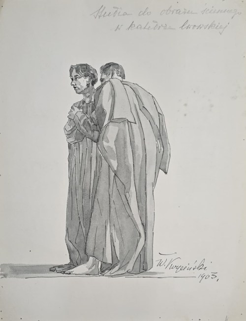 Studium do obrazu ściennego w katedrze lwowskiej, 1903, Walerian Kryciński