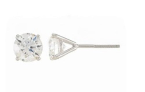 50 CT - MARTINI 18 050, ZŁOTE KOLCZYKI Z NATURALNYM DIAMENTEM 0