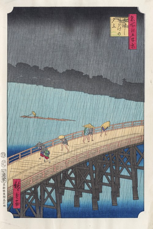 Nagły deszcz, z serii: 100 słynnych widoków Edo, wyd. Shinagawa, Kioto/Japonia, okres Showa, po 1960 r., Utagawa Hiroshige