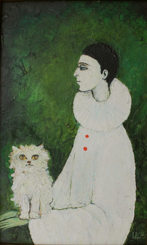 Pierrot z kotem, 1986, Krystyna Liberska