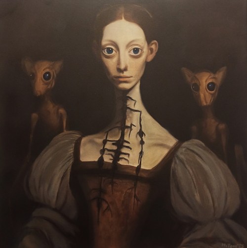 Dama z chartami, 2025, Magdalena Tomczewska