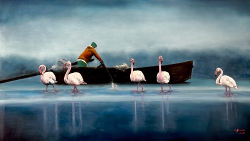 Flamingi, 2024, Grażyna Jeżak
