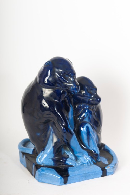 1886 - Roma, 1952) "Pawiany", rzeźba ceramiczna o pełnym przekroju Rzym 1919/1922, Alfredo Biagini