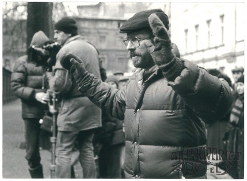plan filmu „Iluminacja”, fot. A. Kamiński, lata 70., Krzysztof Zanussi