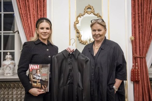 Sukienka pierwszej damy Marty Nawrockiej + egzemplarz magazynu Viva! z autografem, 2025, Izabela Janachowska