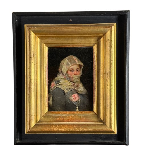 Portret młodej kobiety w stylu orientalistycznym, Scuola Italiana