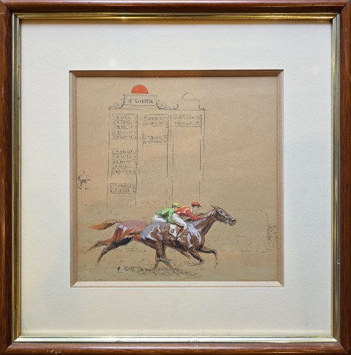 Courses de chevaux "Longchamp - The Grand Prix" (tablica wyników czwartej gonitwy),1929, Eugene Péchaubes