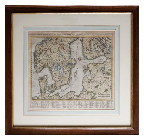 Carte de la partie méridionale du Royaume de Suède, z Atlas Historique, Henri Abraham Chatelain