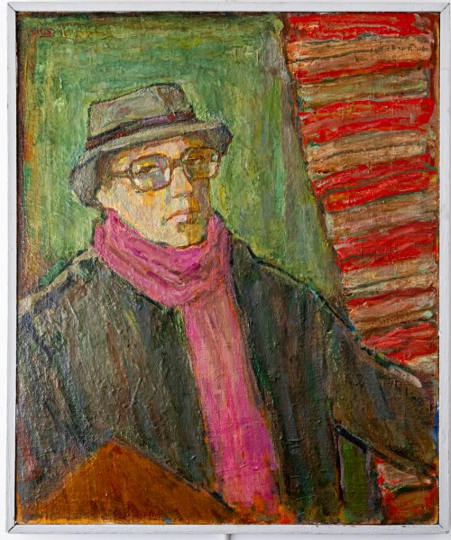 Autoportret w kapeluszu, ok. 1960 r.., Maksymilian Stratanowski