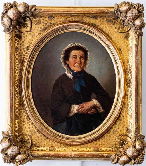 Portret kobiety w czepcu, 1863r., Józef Szermentowski