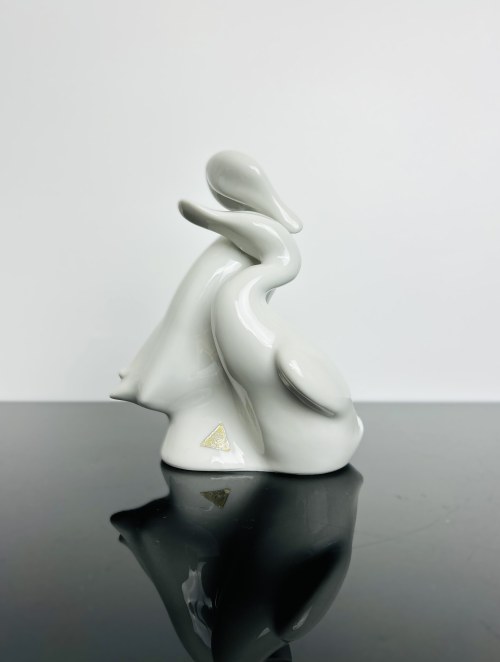 Figurka biała kaczka w stylu brukselskim - ROYAL-DUX - Czechosłowacja 1960-1970, Jaroslav Ježek