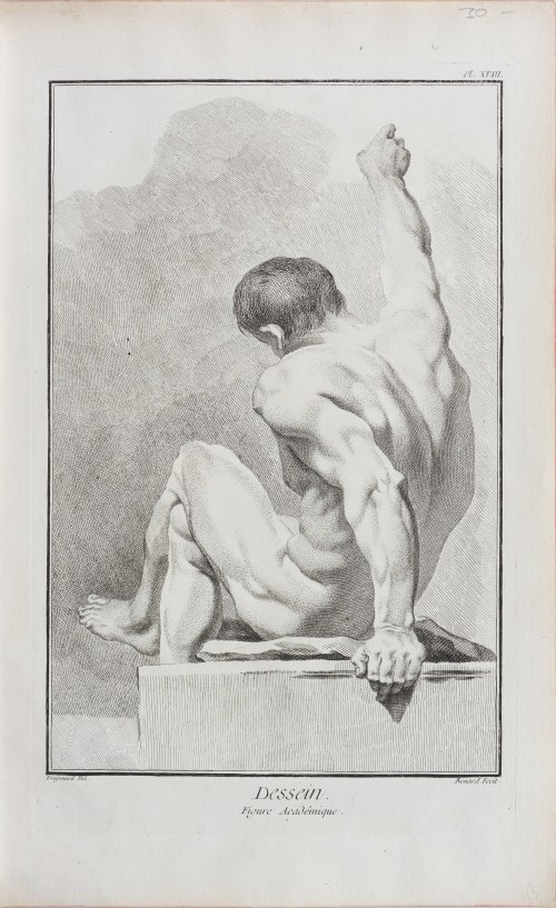 Rysunek - poza akademicka, z Encyklopedii Diderota, Paryż/Francja, ok. 1763 r., Jacques Renaud Benard
