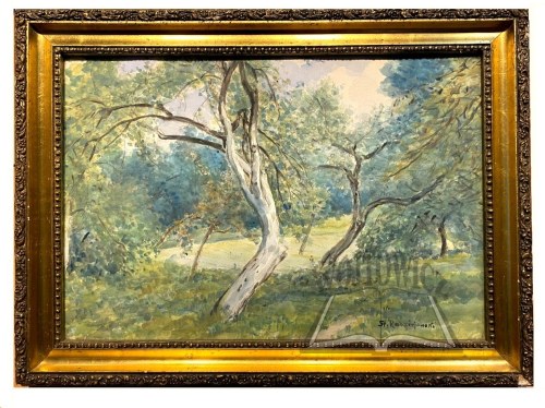 (Drzewa i krzewy nad rzeką)., Stanisław Radziejowski