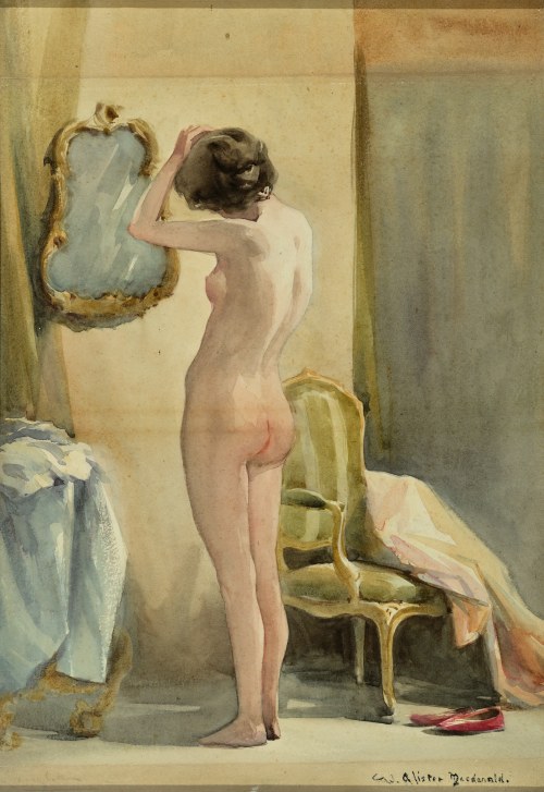 William Alister (1861-1956) - Akt przed lustrem, William Alister Macdonald