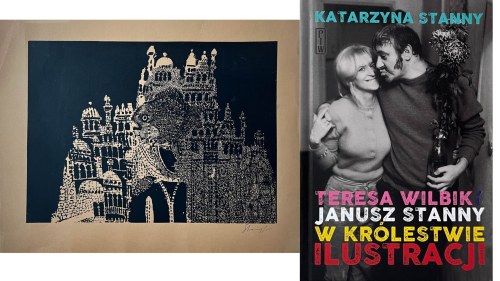 Litografia "Sindbad Żeglarz", 1972 oraz Album o Januszu Stannym aut. Katarzyny Stanny z autografem, Janusz Stanny