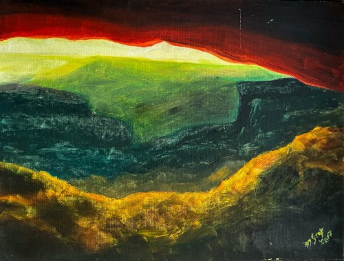 Bez tytułu, 2014 (pejzaż z czerwonym niebem), Marta Gronkiewicz