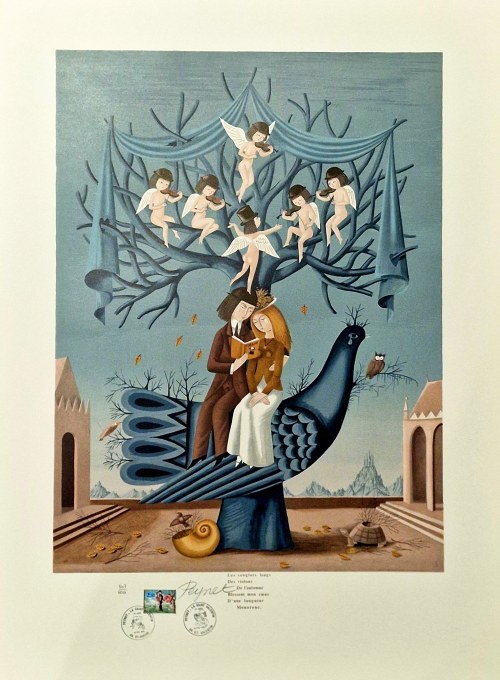Chanson D'automne (Jesienna Piosenka) z cyklu „Les Amoureux” (Zakochani) 1985, Raymond Peynet