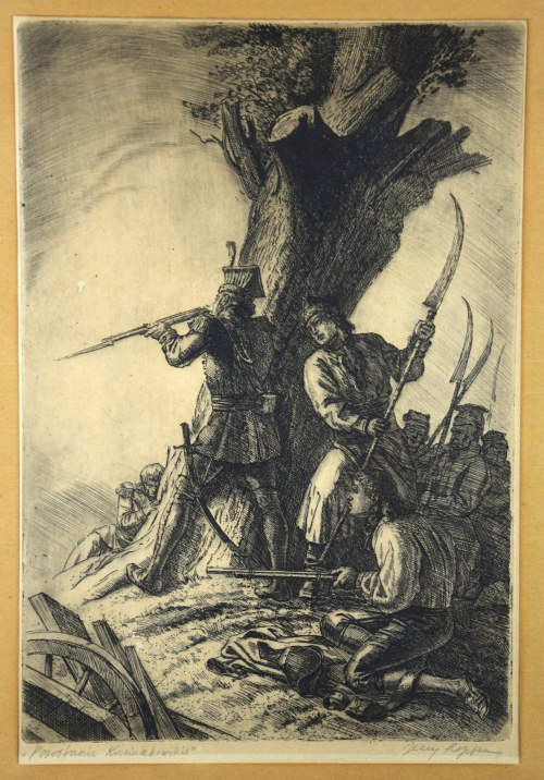 "Powstanie Kościuszkowskie", grafika, akwaforta;, Jerzy Hoppen