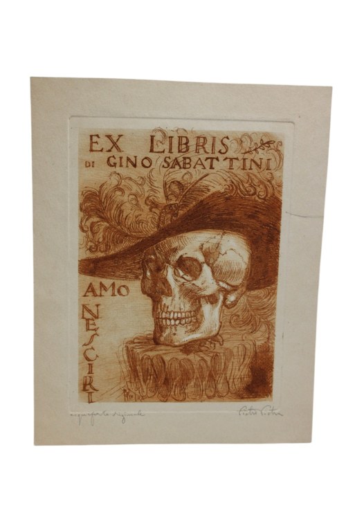 Ekslibris „Ex Libris di Gino Sabattini” - Pietro Pichi (grafika), Pietro Pichi