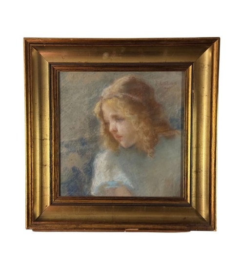 portret młodej kobiety, NIEZNANY PODPIS