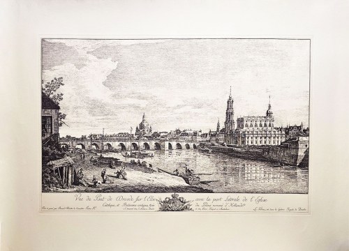 "Vue du pont de Dresde sur l'Elbe" („Widok na most w Dreźnie nad Łabą”), Bernardo Bellotto