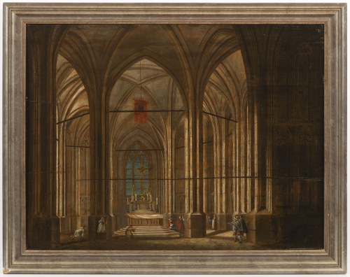 Praga - 1826, Praga). Wnętrze gotyckiego kościoła, Ludwig Kohl