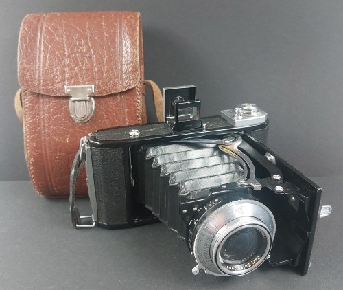 Tempor, Tesslar 3,5/105 T 3866662, Carl Zeiss Jena + etui, Aparat Zeiss Ikon