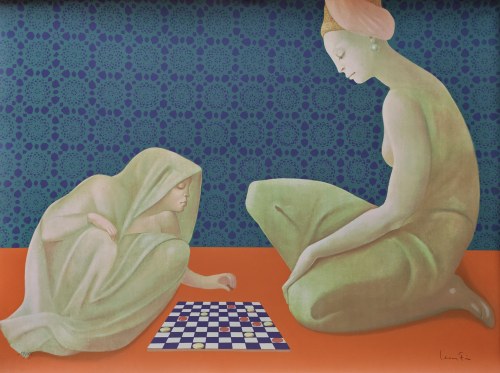 Zakład Zobéïde (gra w warcaby), 1976, Leonor Fini
