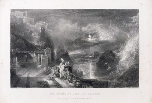 Samuel Bradshaw (1832 - 1880), Rozstanie Hero i Leandra, wyd. James S. Virtue, Londyn, 1859 r., William Turner