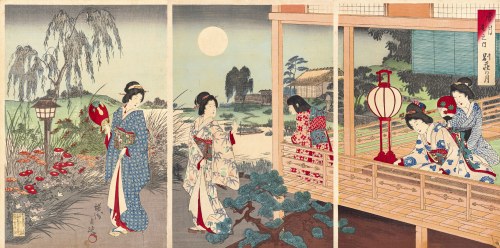 Księżyc w letniej rezydencji, z serii: Śnieg, księżyc, kwiat, wyd. Kashiwagi Nobuichiro, Tokio/Japonia, 1891 r., Toyohara Chikanobu
