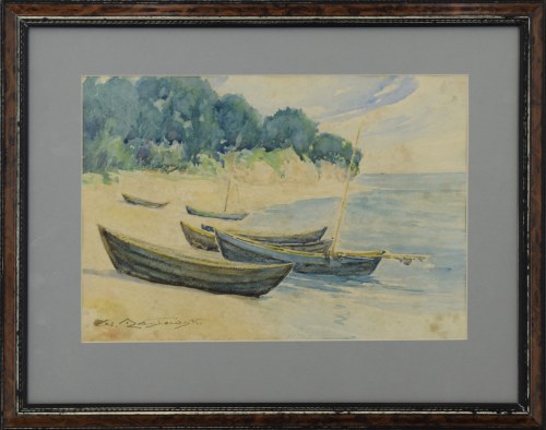 Łodzie na plaży, Wacław Masłowski