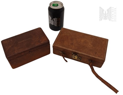 Szkatułki Vintage od Mikroskopu, Dwa Zamykane Skórzane Pudełka