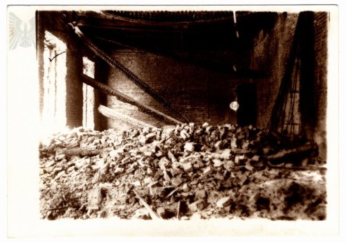 1919 r., Lwów (Lemberg/Leopolis) - Fotografia Zniszczeń Po Obronie Lwowa, Wnętrze Budynku Centrali Telefonicznej (?) - Późniejsza Odbitka (Lata 80. XX w.) Z Kliszy Przechowywanych w Archiwum we Lwowie, II RP