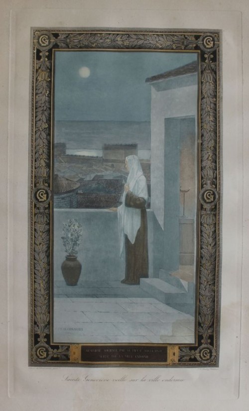 Święta Genowefa czuwająca nad uśpionym Paryżem(1910, wyd. Jacques-Ernest Bulloz), Pierre Puvis de Chavannes Wg