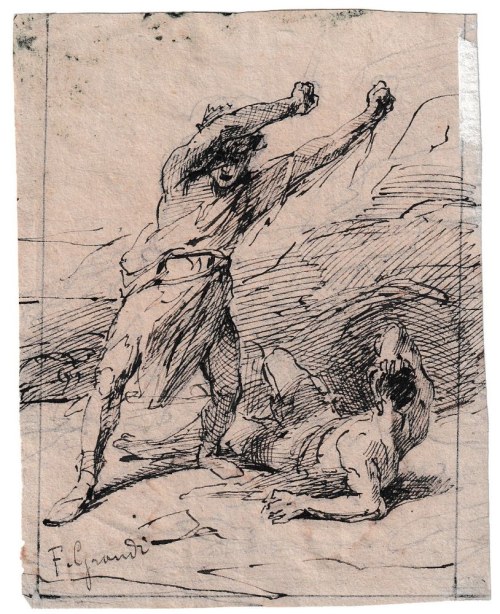 1831 - 1891), Studium dwóch postaci, Francesco Grandi