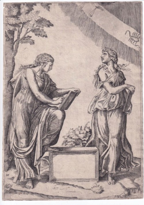 Dwie Sybille i Zodiak, Marcantonio Raimondi