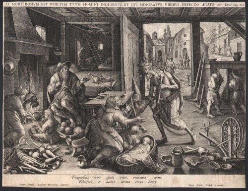 Pauperibus mors grata venit..., według Johannesa Stradanusa, Jean Sadeler