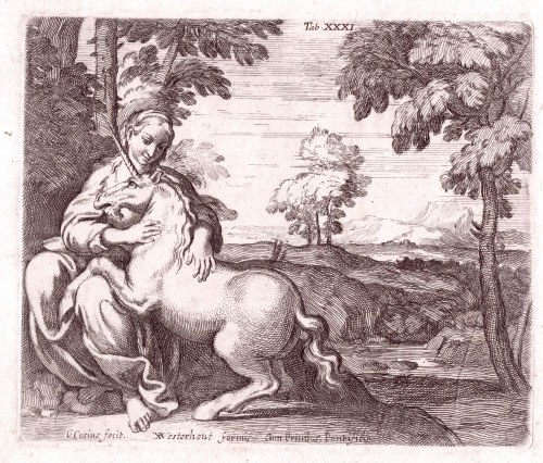 Dama z jednorożcem, według Annibale Carracciego, Carlo Cesio