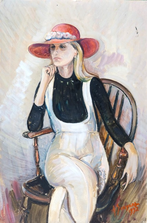 Portret Pani w fotelu, 1992, Alfons Strybol