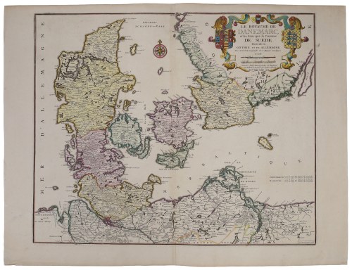 Mapa Danii (tyt.oryg. „Le royaume de Danemarc”), 1724, Nicolas de Fer