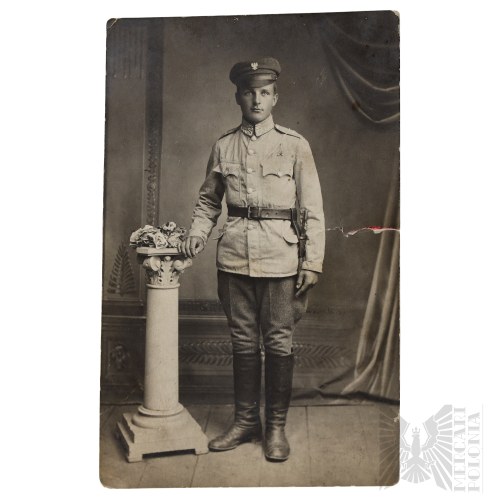 Bagnet z Nałożonym Orłem, Bochnia 1920/ Wojna Polsko-Bolszewicka, IIRP - Fotografia Żołnierza