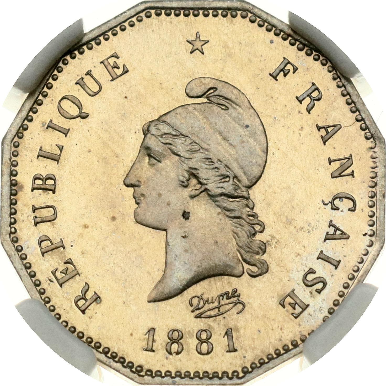 France 5 Centimes 1881 A Essai NGC MS 64 - Online auction / Online