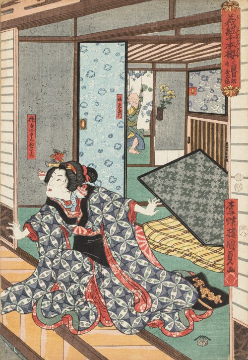 Scena rodzajowa (ucieczka), 1853, Utagawa Kunisada II