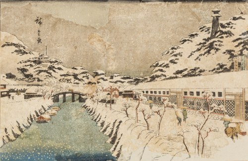 "Shiba Akabane no yuki". Kompozycja z serii: Toto Meisho, ok. 1832-1839, Utagawa Hiroshige