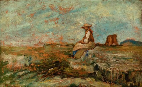 Szkic do obrazu "L' attesa", Antonio Fontanesi