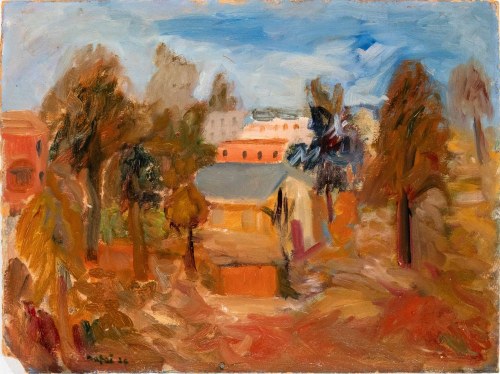 Krajobraz z domami i drzewami, 1926, Mario Mafai