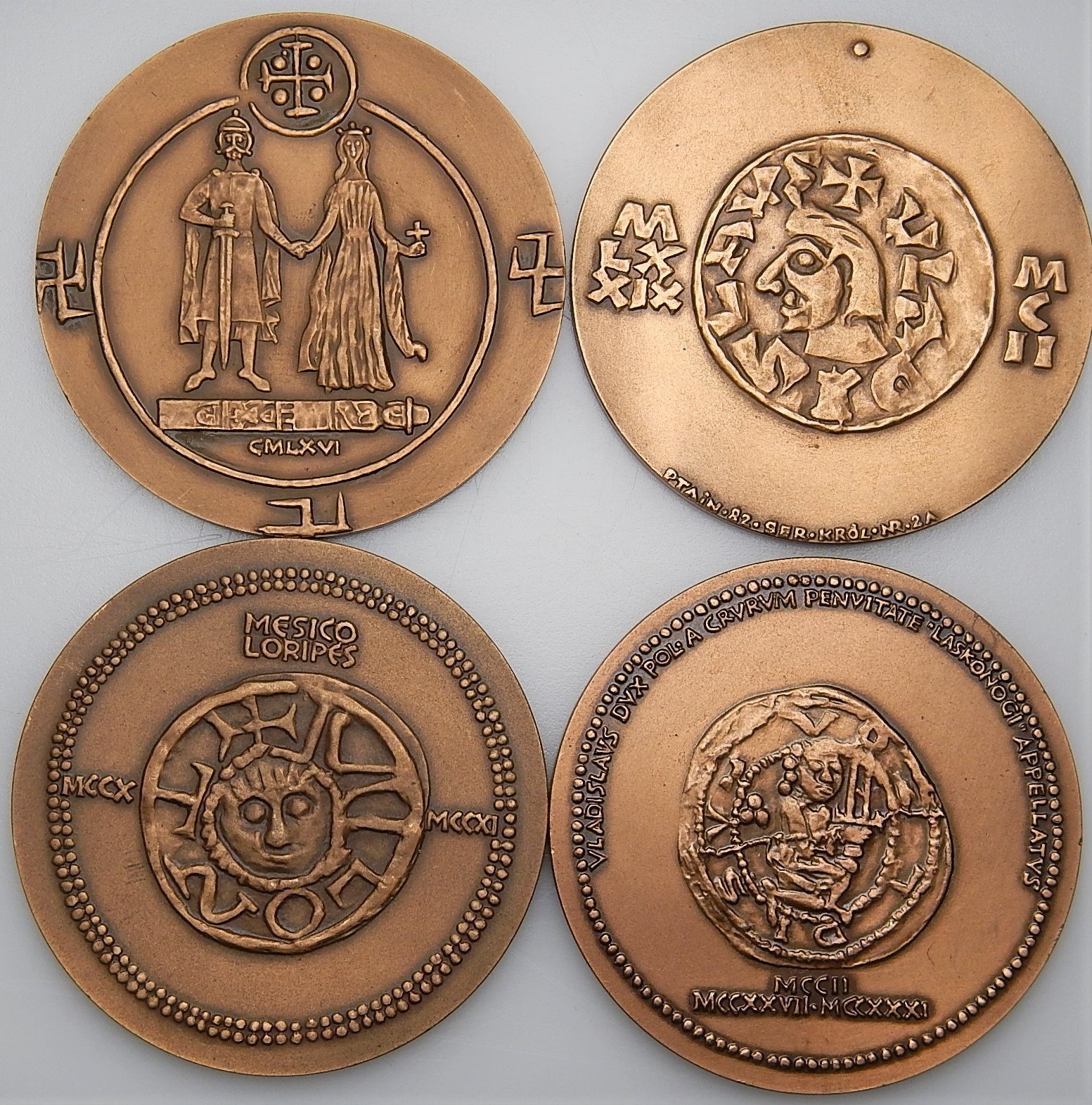 Korski - Seria Królewska - 4 medale - Mieszko I, Władysław I Herman,  Mieszko IV Plątonogi, Władysław III Laskonogi - Aukcja internetowa /  Licytacja online - Cena - OneBid